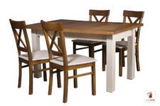 Prostokątny stół rozkładany do salonu i jadalni Natur z krzesłami Nord