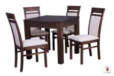 Kwadratowy stół rozkładany do salonu i jadalni Strong Square z krzesłami May
