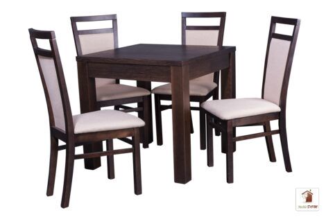 Kwadratowy stół rozkładany do salonu i jadalni Strong Square z krzesłami Paloma