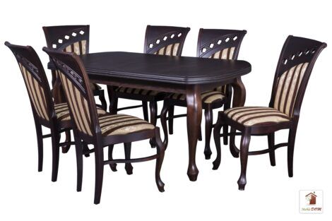 Prostokątny stół rozkładany do salonu i jadalni LUDWIK z krzesłami BORA