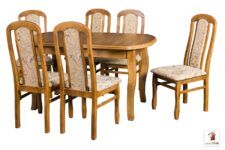 Prostokątny stół rozkładany do salonu i jadalni SWAN ELEGANT z krzesłami CEZARY