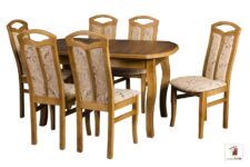 Prostokątny stół rozkładany do salonu i jadalni SWAN ELEGANT z krzesłami JAKUB