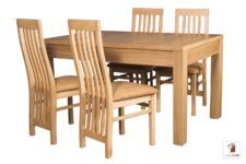 Prostokątny stół rozkładany biały Strong z krzesłami Igor