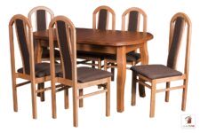 Prostokątny stół rozkładany Swan Elegant z krzesłami Nicea
