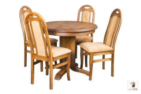 Okrągły stół rozkładany Rockabilly z krzesłami Dar Simple
