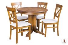Okrągły stół rozkładany ROCKABILLY z krzesłami NORD