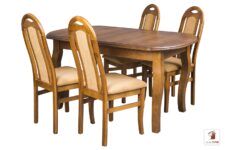 Prostokątny stół rozkładany Swan Elegant z krzesłami Dar Simple