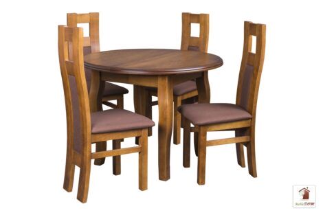 Okrągły stół rozkładany Swan Elegant z krzesłami Open 1