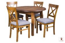 Okrągły stół rozkładany SWAN Elegant z krzesłami NORD ONE