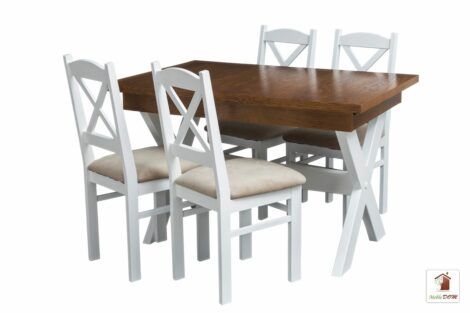 Prostokątny stół rozkładany Malmo z krzesłami Nord Mini