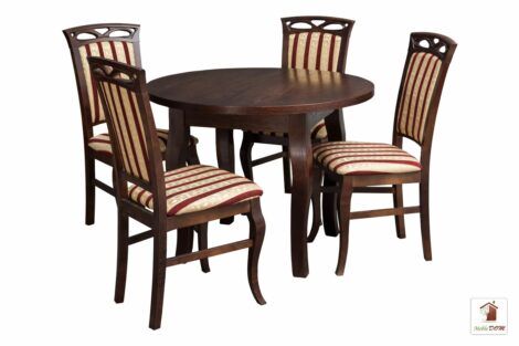 Stół okrągły SWAN102 z krzesłami Lidia